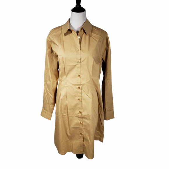 Forever 21 Plus 0X Walnut Brown Long Sleeve Dress NWT - Picture 1 of 8